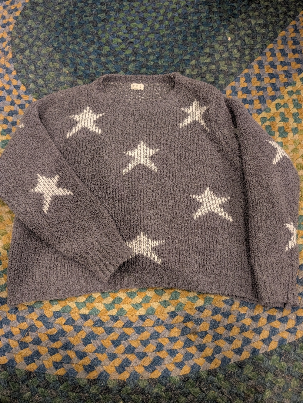 POL Heathered Gray Knit Pullover